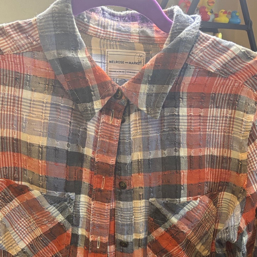Melrose and Market Men's Multicolor Plaid Shirt